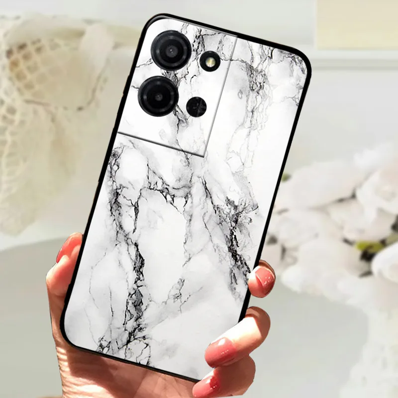 Marble Printed Shockproof TPU Matte Phone Case - Soft Protective Back Bumper Cover