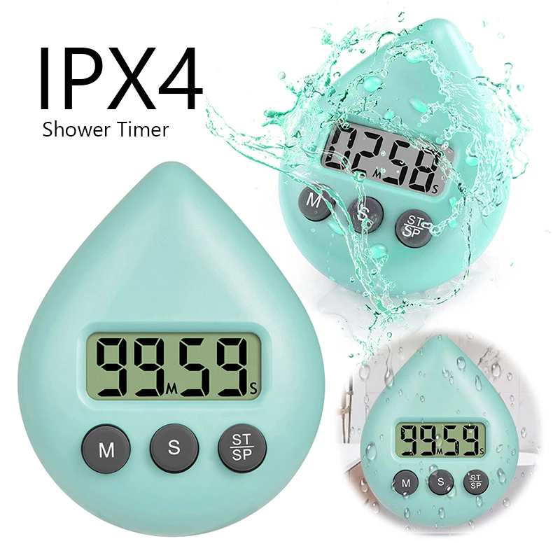 Shower Timer Waterproof Kitchen Timer Magnetic Backing Bathroom Timer Toilet Timer Countdown Timer for Kitchen Bathroom