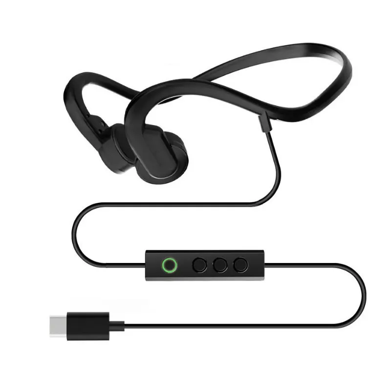 BoneConductionHeadphonesUSBCWiredinLineControlsHeadphoneswith