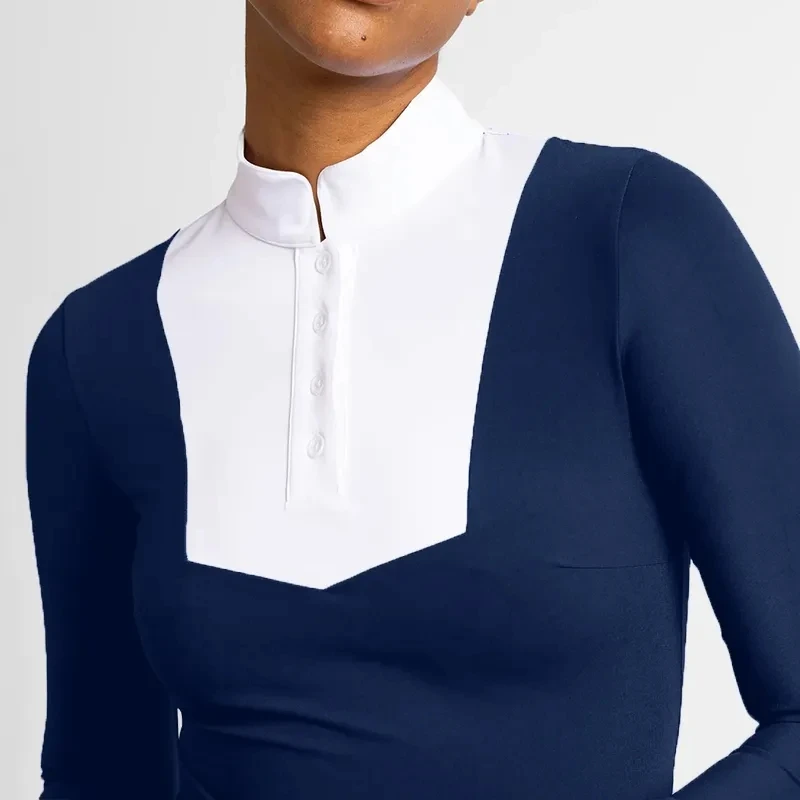 Burgundy Female Equestrian Base Layer Super Soft Horse Riding Shirts High Elastic Equestrian Show Shirts Competition Top horse riding shirt