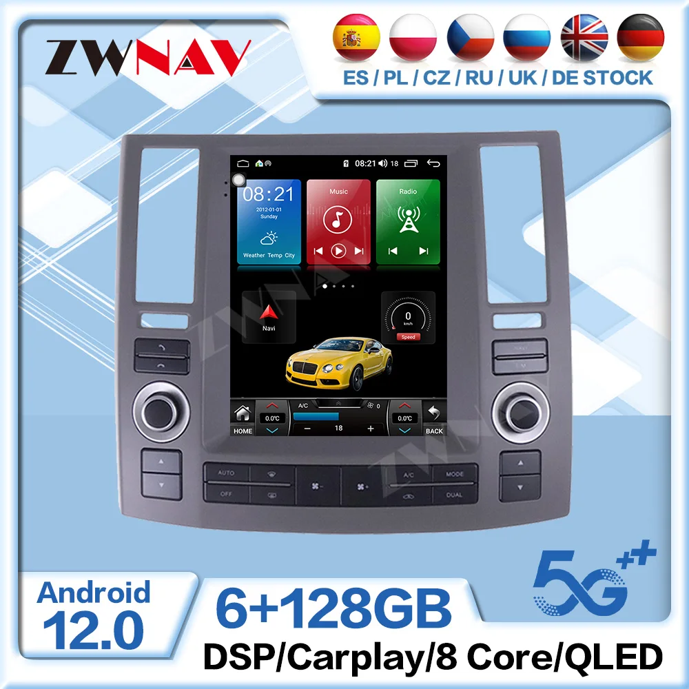 

Carplay GPS для Infiniti FX35 FX45 2006-2009 Tesla автомобильное радио 1 Din Android мультимедийный плеер Автомобильный сенсорный экран стерео головное устройство