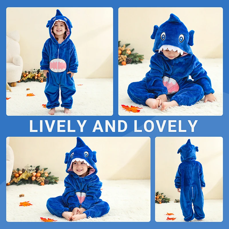 MICHLEY Carnaval Lion Bébé Combinaison Vêtements à Capuche en Flanelle Cosplay Tout-Petit Bébé Pyjama Combinaison Costume pour Enfants Garçon – Image 5