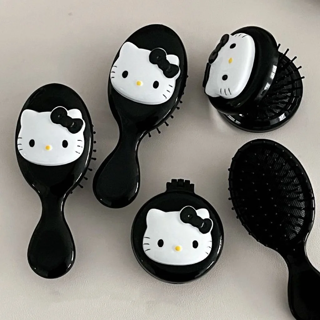 Sanrio Hello Kitty Kawaii Air Cushion Comb Cartoon Anime Kitty Cat Doll Girl Heart Cute Portable Comb Gifts for Girls hair brush comb hair comb hair comb set