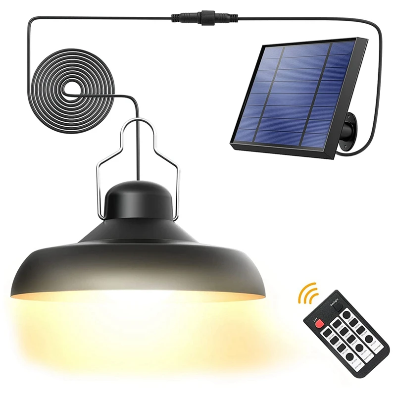 

New Solar Pendant Lights, Solar Lights Outdoor IP65 Waterproof Solar Powered Shed Light Bright And Soft With Remote Control
