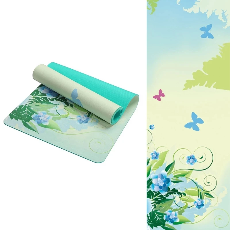 

TPE Yoga Mat Lotus Pattern Suede Yoga Pad Non-slip Slimming Exercise Fitness Gymnastics Mat Body Building Esterilla Pilates