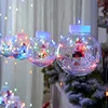 8 Mode Christmas Wishing Ball String Lights, 9.84ft 10 Lights Xmas Santa, Snowman, Curtain Lights for Home Window Ornaments 5