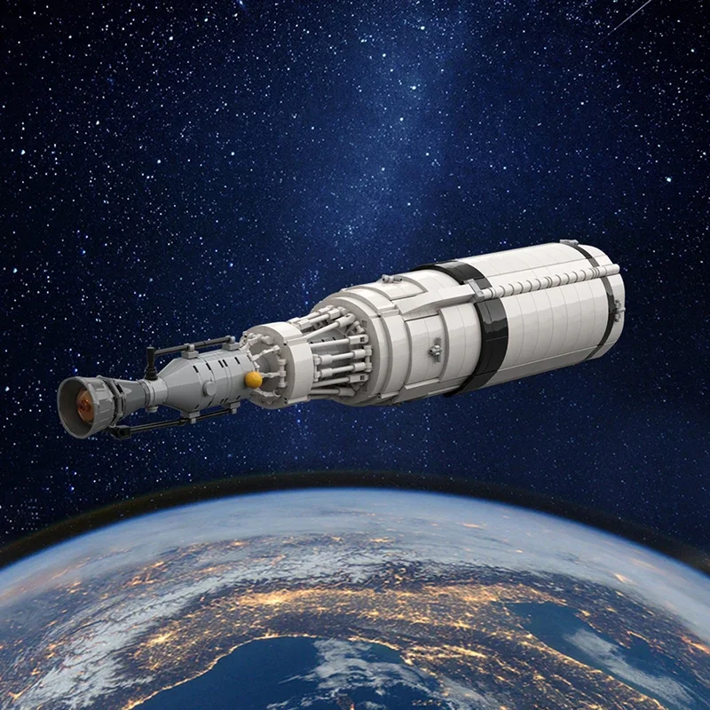 

MOC Reusable Nuclear Shuttle Building Blocks Kit Space Satellite Saturn V Scale 1:110 Exploration Vehicle Juguetes Bricks Toys
