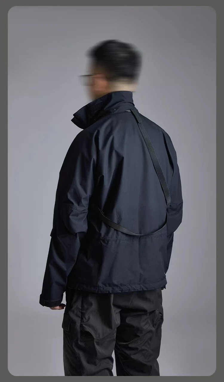 Atzen Front pockets storm jacket gt 2L material convertible frontapron detachable hat-hood techwear
