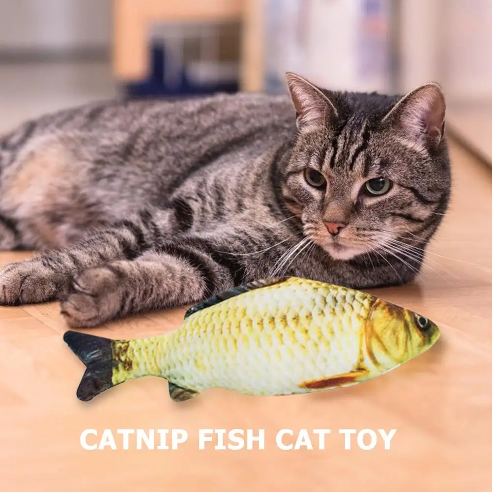 1PC Artificial Fish Plush Pet Cat Puppy Dog Toys Sleeping Cushion Fun Toys for Cat Kitten Mint Simulation Fish Playing Pet Gifts