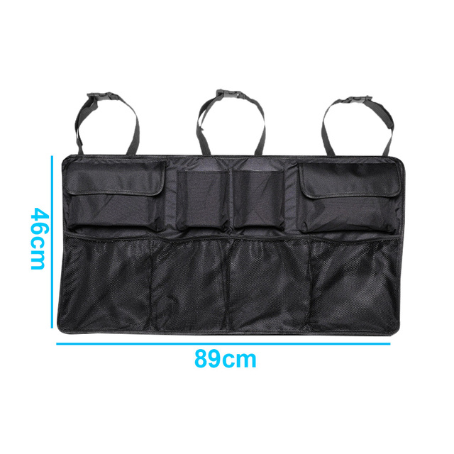 Car Rear Seat Back Organizer Storage Bag High Capacity Adjustable Auto Trunk Seat Back Oxford Cloth Pocket Organizers