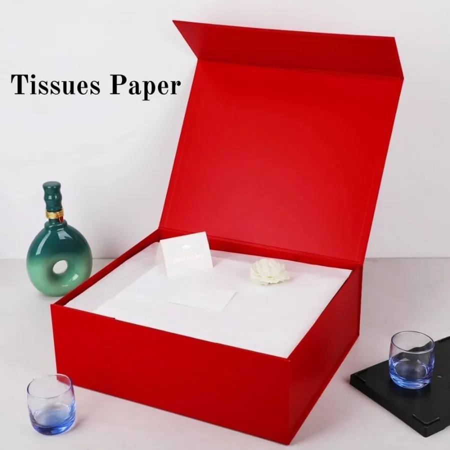 Extra Large Red Gift Box 17x14.5x6 inch Luxury Gift Box for Presents with Magnetic Closure Lid Collapsible Ideal for Birthday a