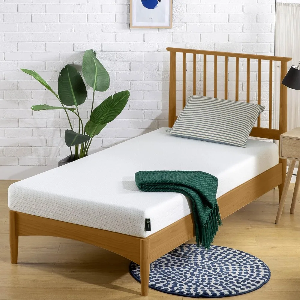 

5 Inch Memory Foam Mattress, Fiberglass Free, Bunk Bed, Trundle Bed, Day Bed Compatible, Twin, White