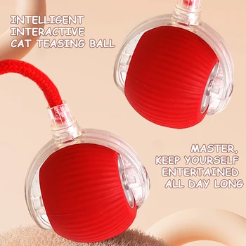 2PC/1PC Cat Interactive Ball Toys Automatic Rolling Ball Rechargeable Self Rotating Ball Fast Rolling Ball for Indoor Cat Kitten 2