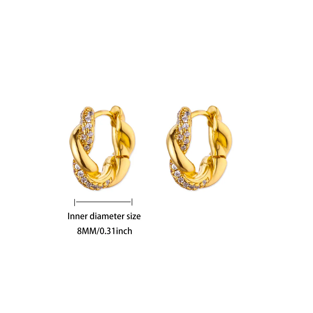 Zirconia Twisted Earrings Earrings Weiss/S