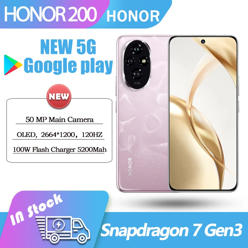 Honor 200 5G Snapdragon 7 Gen3 Camera, 50MP, 6.7 "OLED, 120Hz, 100W, 5200mAh, MagicOS, 8, OTA, NFC, HONOR200, Google Play, New