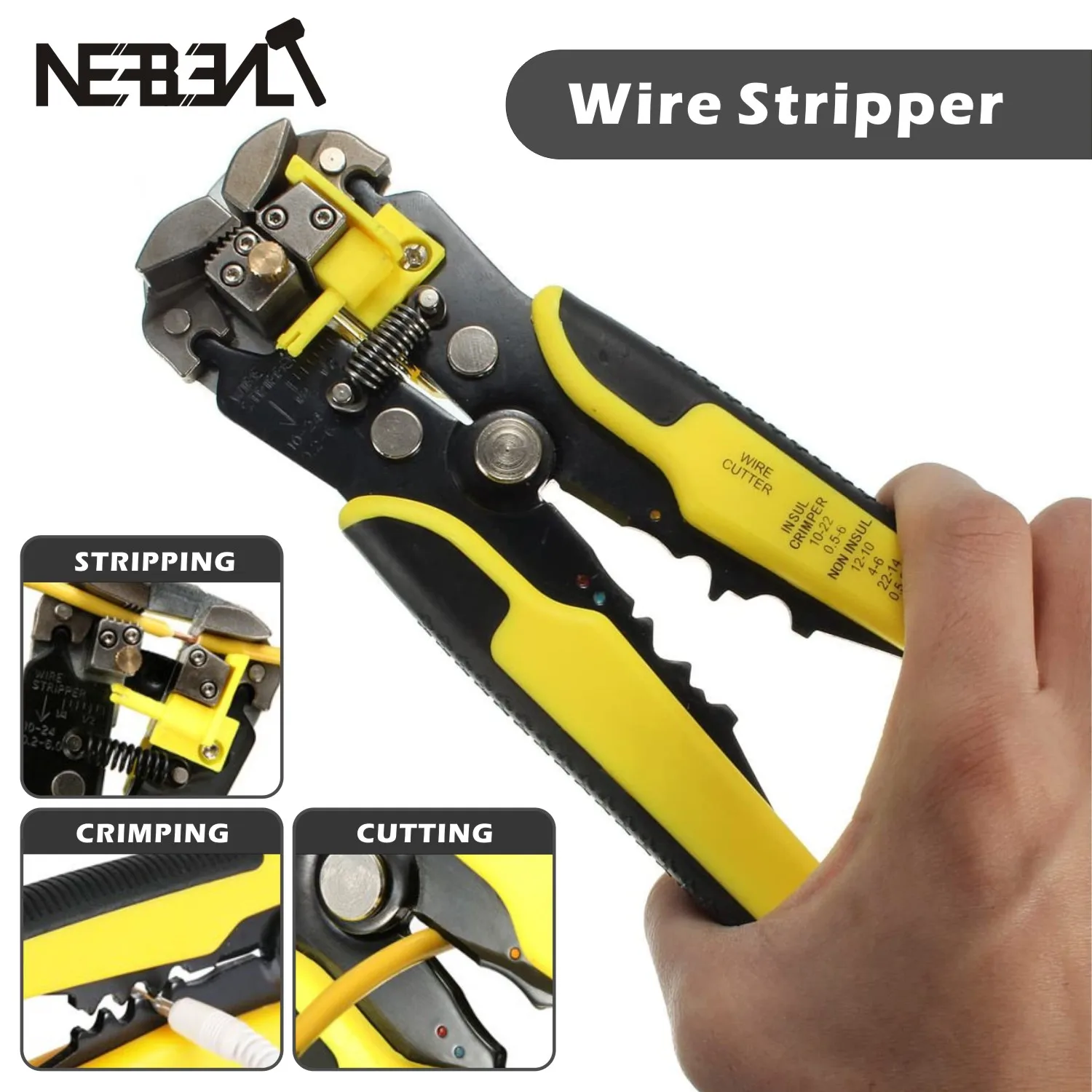 Portable Wire Stripper Pliers Crimper Cable Stripping Crimping Cutter NIGH 