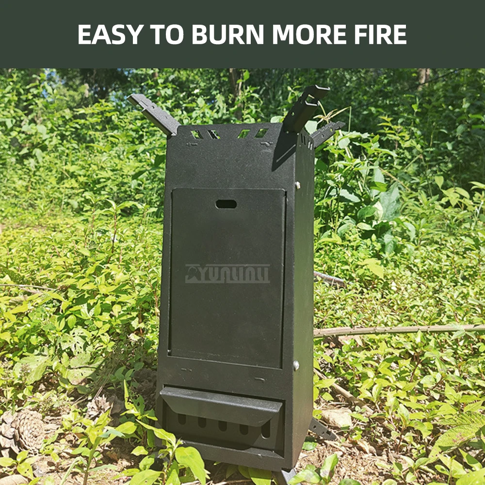 Outdoor Portable Fire Wood Heater Simple Picnic Camping Stove for Barbecue Equipment Rocket Stove 4