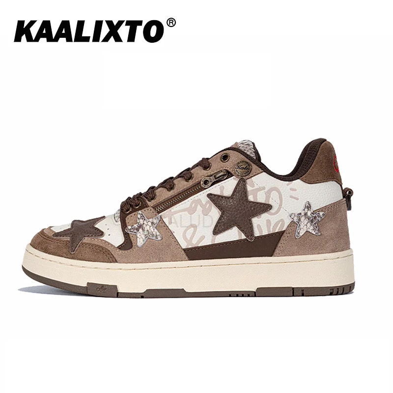

KAALIXTO Y2k Star Shoes for Men Leather Denim Street Skate Canvas Shoes Original Design Luxury Women's Casual Skateboard Shoes