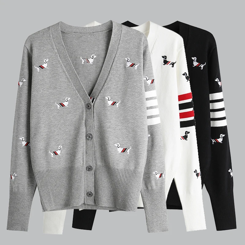 

Korean Fashion Sweater Cardigan Knitted Sweater Women Short Cardigan Long Sleeve Cardigan Female 2023 Outer Wear All-Match