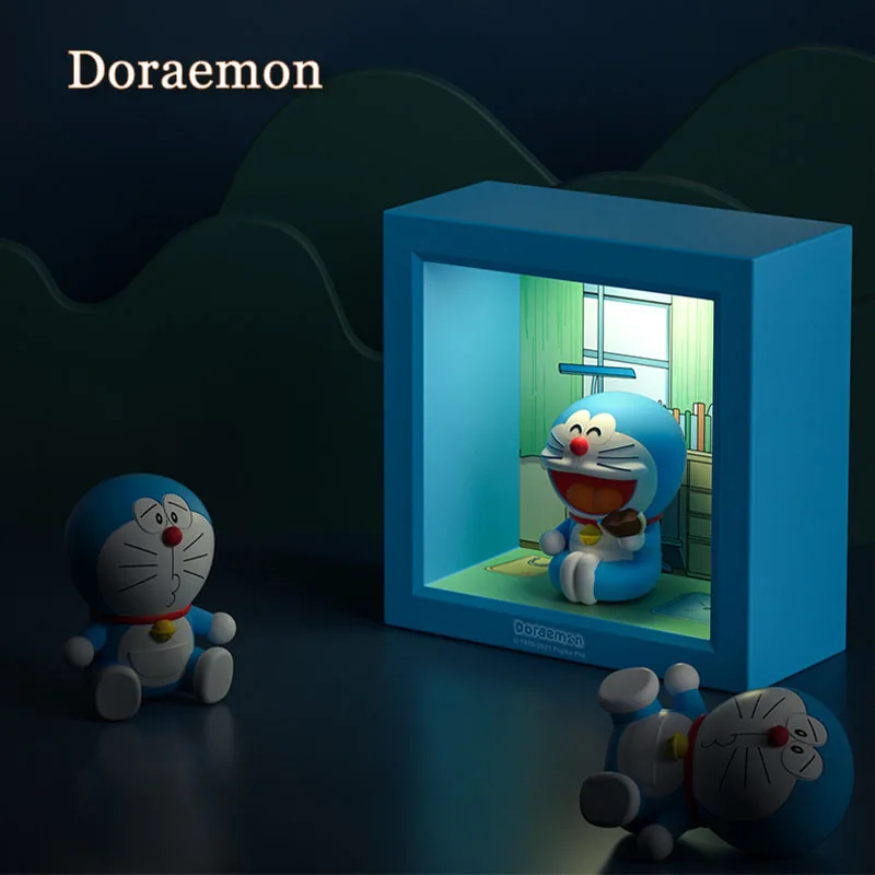 Doraemon Action Figures Kawaii Photo Frame Night Light Anime Collection  Ornament Model Christmas Gifts For Children| | - AliExpress