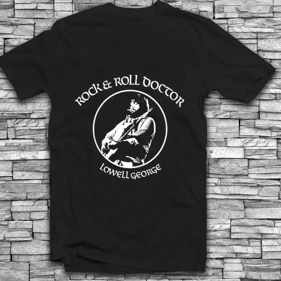 Vtg Lowell George Music Star Cotton Maglietta Nera Di Tutte Le Dimensioni A1254 Maniche Lunghe O Corte