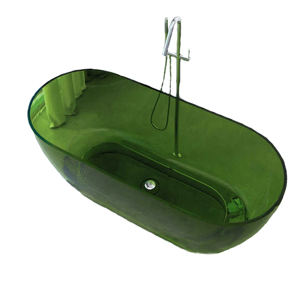 Resin Freestanding Bathtub New Design 1750x750x550mm Online Celebrity Colored Transparent Muti-Sized Tub RS1038