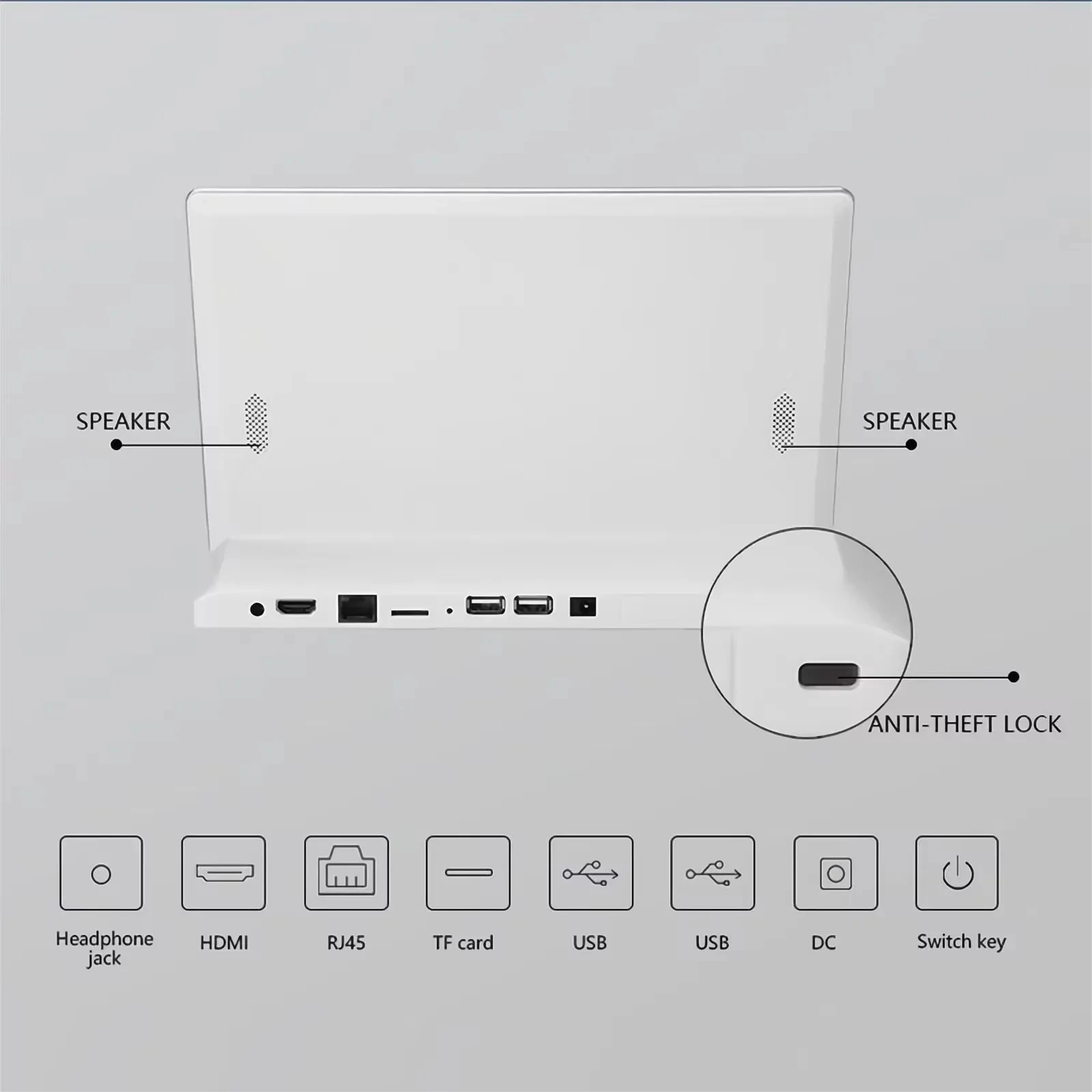 10.1 inch L Shape Android Desktop Tablet Touch Screen RK3566 4+32G for Restauran