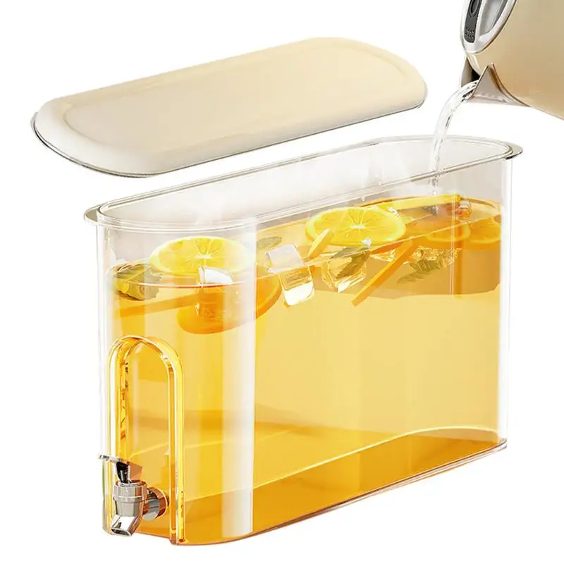 

Water Dispenser For Fridge 4L Juice Containers With Lids Beverage Dispenser For Fridge Parties And Daily Use Juice Jug For Home