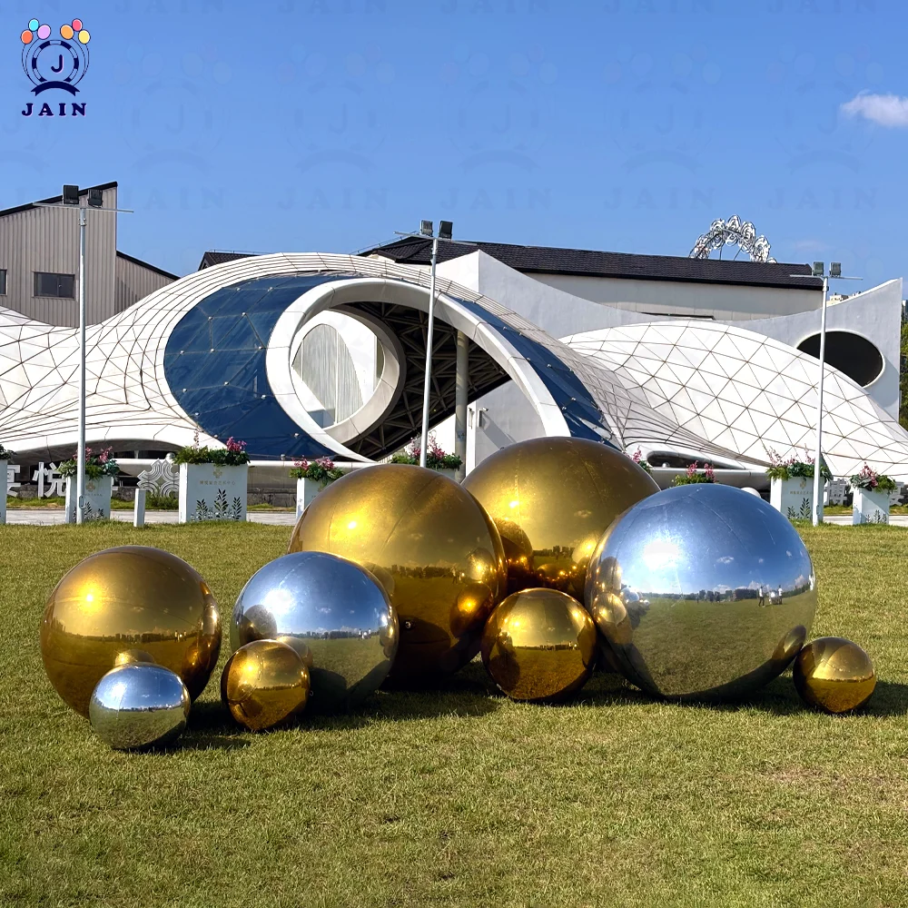 Inflatable Mirror Ball,Shiny Balls, Airtight Giant Hanging and Standing Mirror Balloon, Large PVC Sealed Sphere for Events Stage
