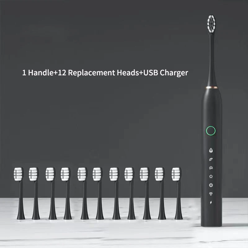 thumbnail image 1 of Cepillo de dientes eléctrico sónico de moda recargable para adultos, temporizador inteligente de 6 modos, cepillo de dientes ultrasónico resistente al agua IPX7, caja de viaje, 1 of 5