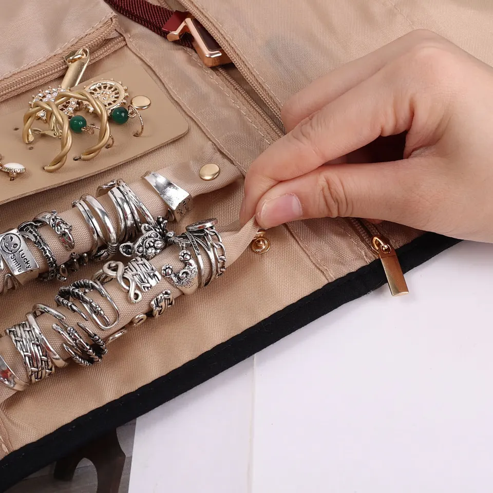 Pochette étanche Collier Boucles Rouleau à Bijoux Voyage Sac