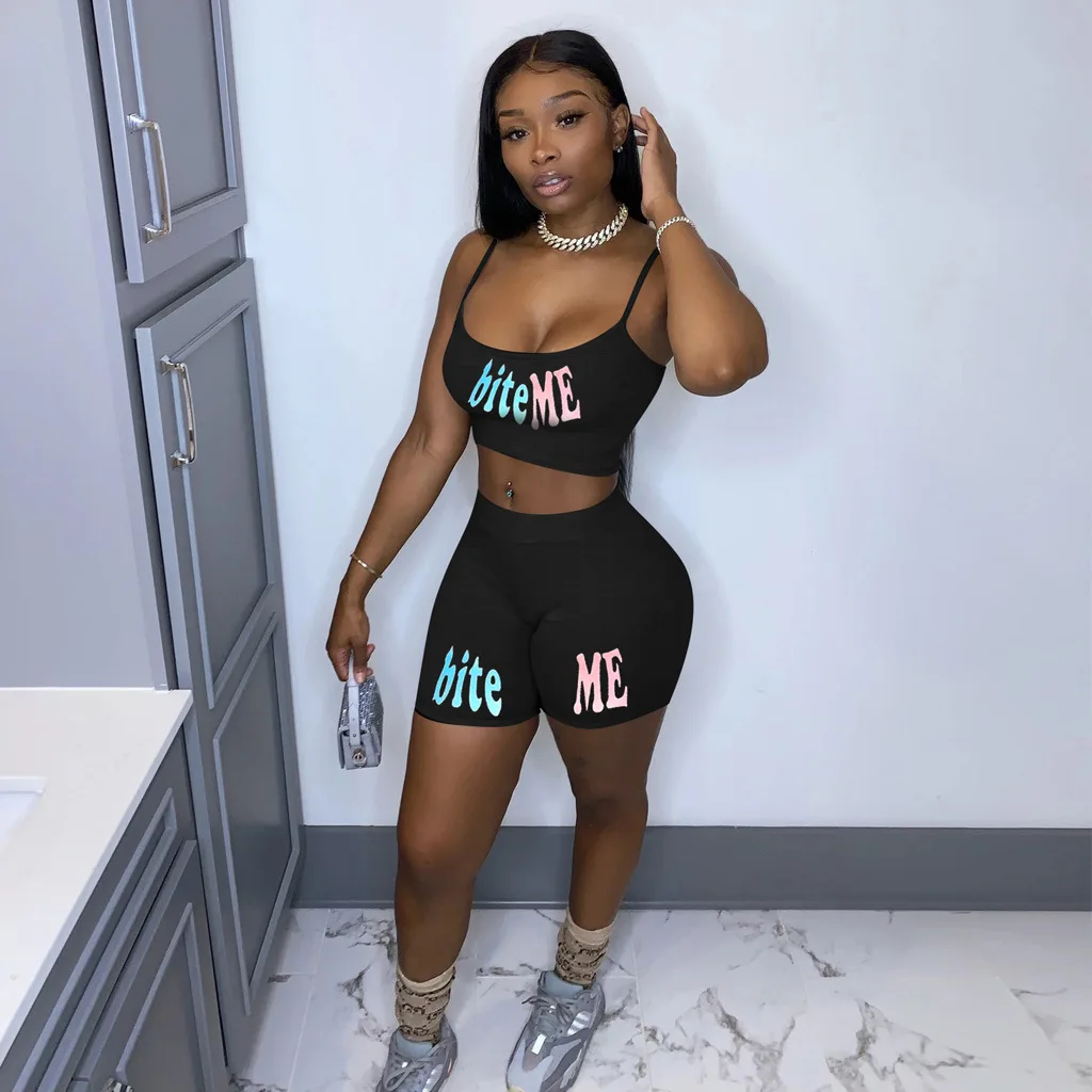 Adogirl Sexy Summer Women 2 Piece Sets Casual Crop Top And Bike Shorts Suit  Outfits Solid Matching Sets 2021 Female Tracksuit - Short Sets - AliExpress