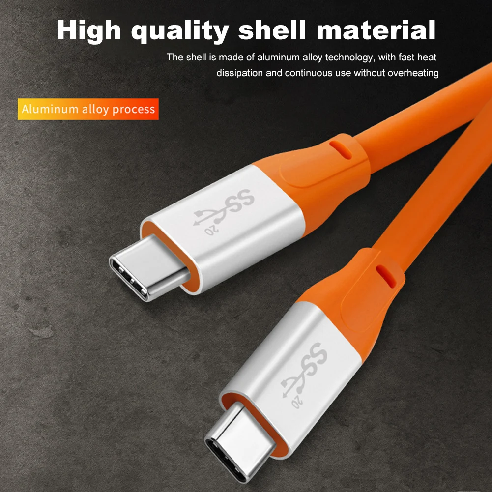 Silicone USB C To USB C 3.2 Type C Gen2 Cable PD100W 20Gbps Data Cable Support 4K60Hz Audio Video 20V5A for Iphone15 for Mate60