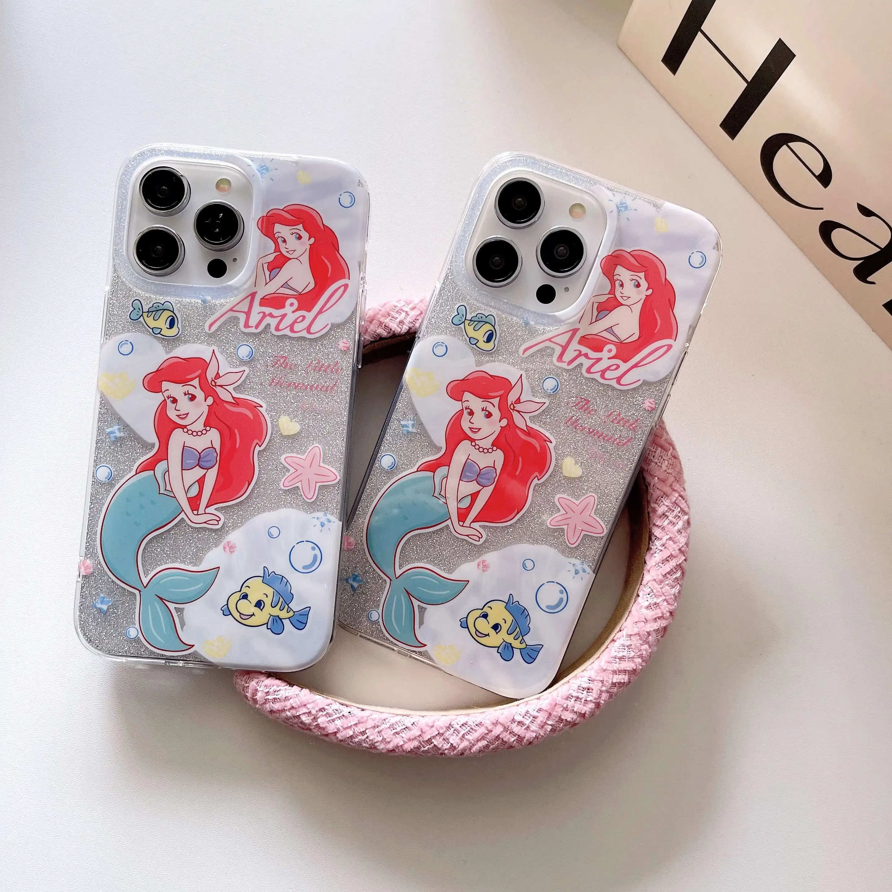 Disney The Little Mermaid Ariel Custodie Per Telefoni Bifacciali Per Iphone 14 13 12 11 Pro Max Cover Posteriore