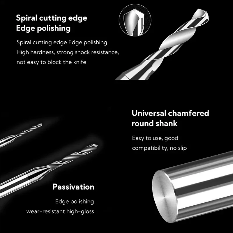 리유 0.32.02mm 마이크로 드릴 초경합금 비트 미니 CNC 구멍 뚫기 3D 생크 직경 4mm D4 금속 철 플라스틱 1개
