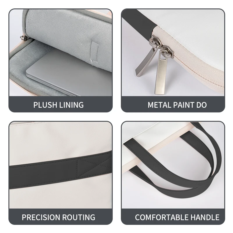 Diy pu Laptop Bolsa com Tampa do Gato Bolsa de Transporte Luva Handle Macbook hp Asus Acer Lenovo Acessórios 12 13 14 15 17 - Imagem 4