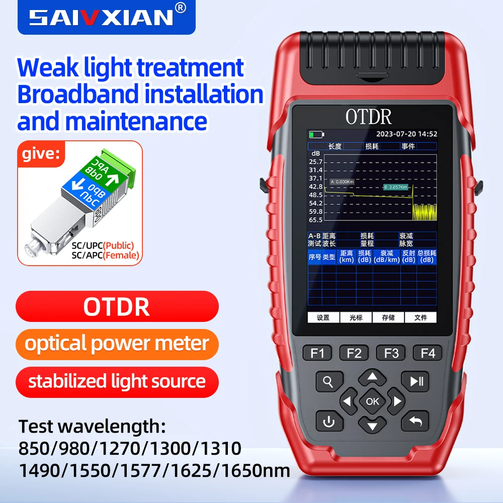 SAIVXIAN S900F2 OTDR 광시간영역반사계 광섬유 테스트 터치스크린(네트워크 엔지니어링용 라인 파인더 포함)