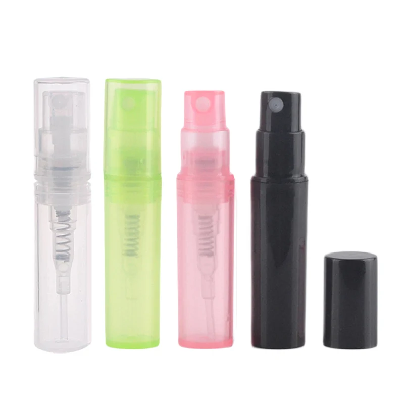 200Pcs 2ml Mini Spray Bottle Plastic Cosmetic Packing Atomizer Liquid Container Portable Travel Perfume Refillable Sample Bottle