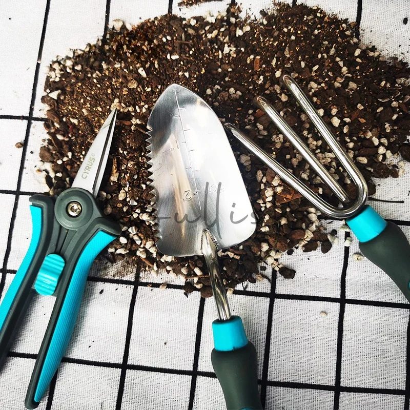 Stainless steel household three-piece set of tools floral scissors garden dill potted planting flowers