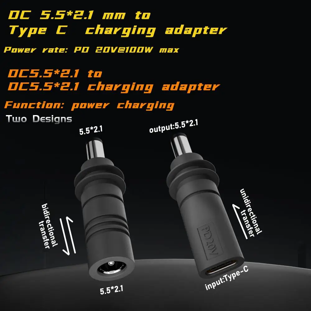Type-C to DC Adapter for Starlink Mini Outdoor Waterproof Barrel Jack Charging Cable Ports Supports PD Protocol 100W (20V/5A)