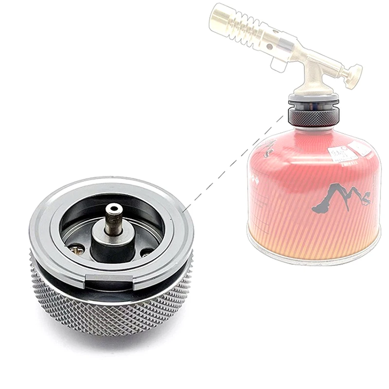 Outdoor Camping Butane Gas Adapter; Convert Flat Cylinder to Cartridge for Portable Torches