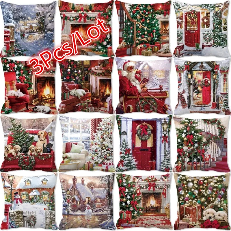 Housse De Coussin De Noël, Taie D'oreiller Décorative Pour Canapé