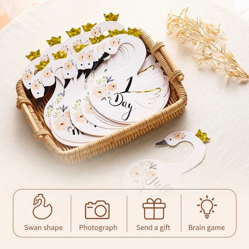 Papier Made Baby Milestone Karten Floral Drucken Newborn Monatlichen Wachstum Aufnahme Karten Handgemachte Baby Geburt Baby Fotografie Requisiten – Detail 3