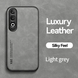 Luxury Leather Magnetic Car Holder Phone Case - Premium Back Cover for OnePlus Nord CE4 5G (Light Grey)