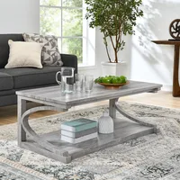 Unique 47.8" Coffee Tables for Living Room Square Wood Coffee Table with Storage, Sofa Table Home Office, Farmhouse Apartment Di 1