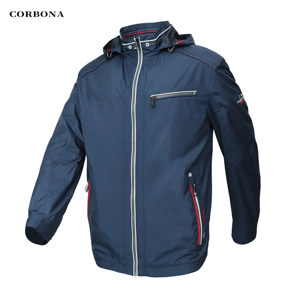 mens fleece jacket CORBONA 2022 New Men Lightweight Jacket Spring Summer Windproof Coat Trip Fashion Casual Outdoor Longsleeve Detachablehat Parka overcoat for men