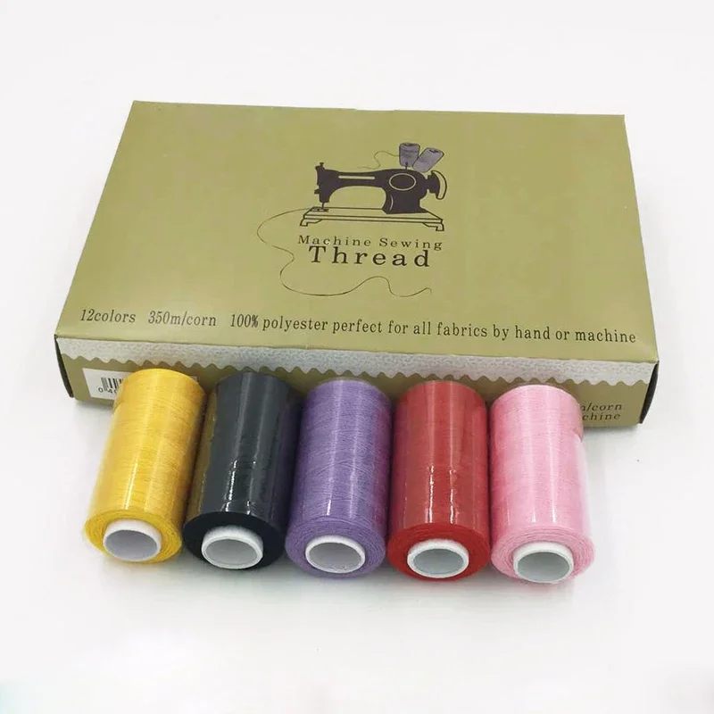 

40s/2 polyester Sewing Threads 350 meters High Strength embroidery thread 12pcs/box Sewing Yarn