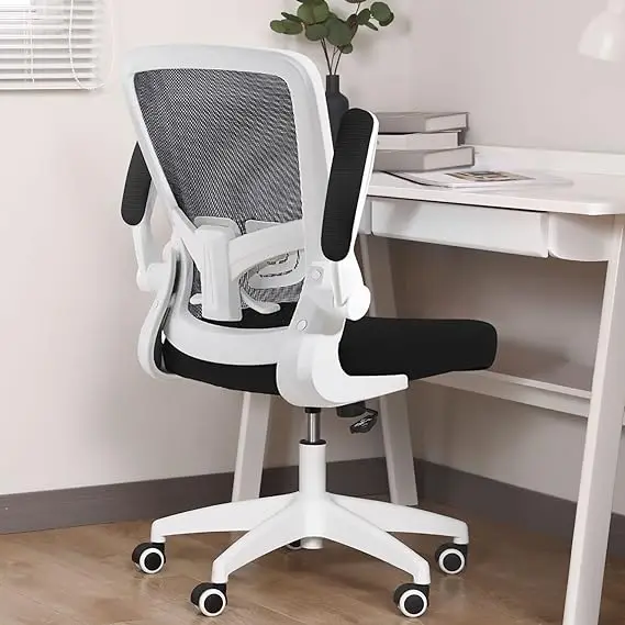 FelixKing Silla de escritorio ergonómica de oficina con altura ajustable,  silla giratoria para computadora con soporte lumbar y brazos abatibles