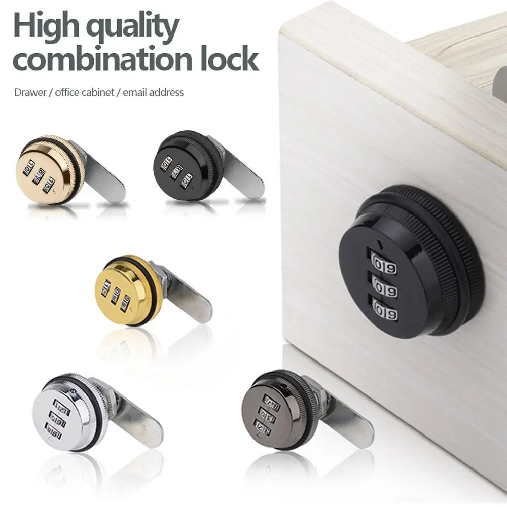 Smart cam code lock 20mm 3 digit combination for cabinet door drawer