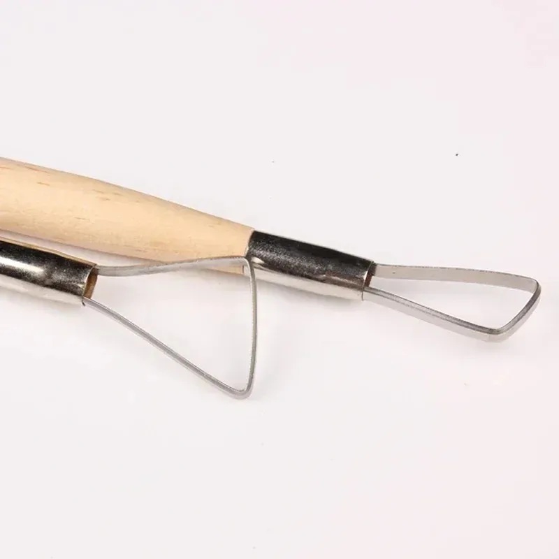 Pottery Tools Clay Sculpting Tools Pottery Sculpting Tools Clay Craft Tool Wood Carving Tools 6PCS Wood Handle Pottery Clay Sculpture Carving Tool Double Heads
